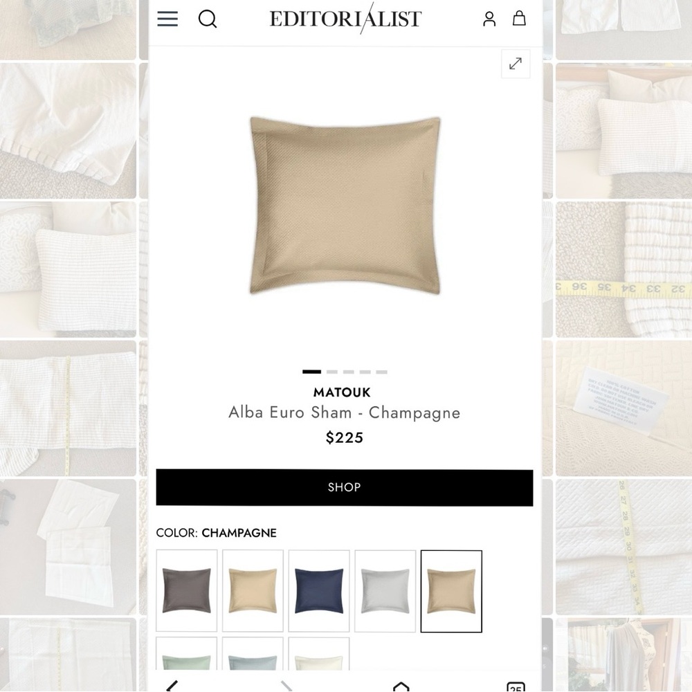 Matouk Cream Quilted Euro Sham Set